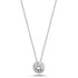 Round Bezel CZ Solitaire Sterling Silver Necklace