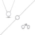 Sterling Silver Circle CZ Jewelry Set – Dainty Necklace, Bracelet & Stud Earrings with Sparkling Cubic Zirconia
