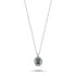 Oval Mystic Topaz CZ Halo Sterling Silver Necklace