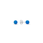 Minimalist 925 Sterling Silver 5mm Ball Opal Stud Earrings for Women - Elegant Classic Everyday Jewelry
