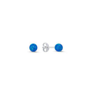 Minimalist 925 Sterling Silver 5mm Ball Opal Stud Earrings for Women - Elegant Classic Everyday Jewelry