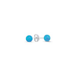 Minimalist 925 Sterling Silver 5mm Ball Opal Stud Earrings for Women - Elegant Classic Everyday Jewelry