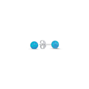 Minimalist 925 Sterling Silver 5mm Ball Opal Stud Earrings for Women - Elegant Classic Everyday Jewelry