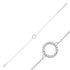 Dainty Sterling Silver Circle CZ Bracelet – Minimalist Design with Sparkling Cubic Zirconia Open Circle Charm