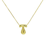 Bubble Letter Pendant Necklace in Stainless Steel – Trendy Minimalist Initial Jewelry for Everyday Style