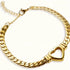 Heart Cuban Link Jewelry Set – Gold Plated Chain Necklace & Bracelet Set for Women, Trendy Statement Jewelry