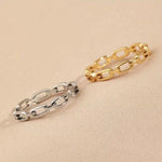 Minimalist Chain Link Stainless Steel Ring with Modern Edge