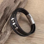 Layered Leather Bracelet with Braided Vintage Style