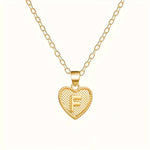 Gold Heart Initial Necklace for Women Stainless Steel Letter Pendant Necklace Personalized Alphabet Jewelry