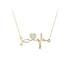 Pave CZ Heart And Heartbeat Necklace Rose Gold Yellow Gold Rhodium