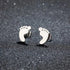 Tiny Footprint Stud Earrings – Stainless Steel Cute Baby Feet Earrings for Women, Minimalist Jewelry