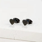 Minimalist Heart Stud Earrings – Stainless Steel Korean Style Earrings for Women, Cute Everyday Jewelry