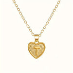 Gold Heart Initial Necklace for Women Stainless Steel Letter Pendant Necklace Personalized Alphabet Jewelry