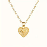 Gold Heart Initial Necklace for Women Stainless Steel Letter Pendant Necklace Personalized Alphabet Jewelry