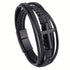 Layered Cross Leather Bracelet with Modern Woven Style