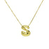 Bubble Letter Pendant Necklace in Stainless Steel – Trendy Minimalist Initial Jewelry for Everyday Style