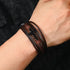Layered Cross Leather Bracelet with Modern Woven Style