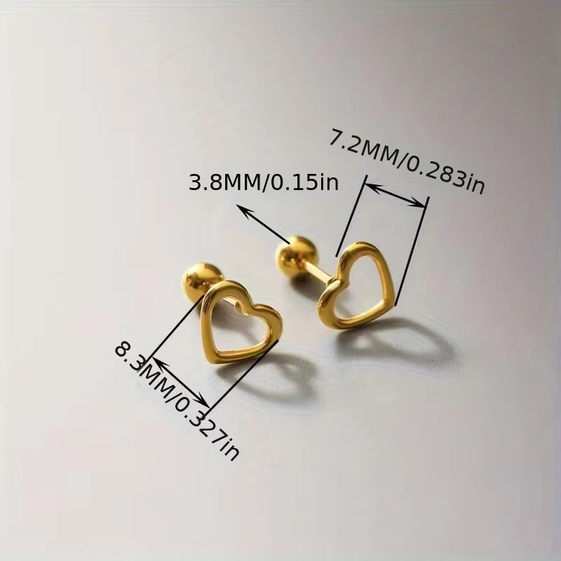 Minimalist Heart Stud Earrings for Everyday Elegance