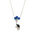 Blue/Pink CZ Flying Elephant & Balloon Sterling Silver Necklace