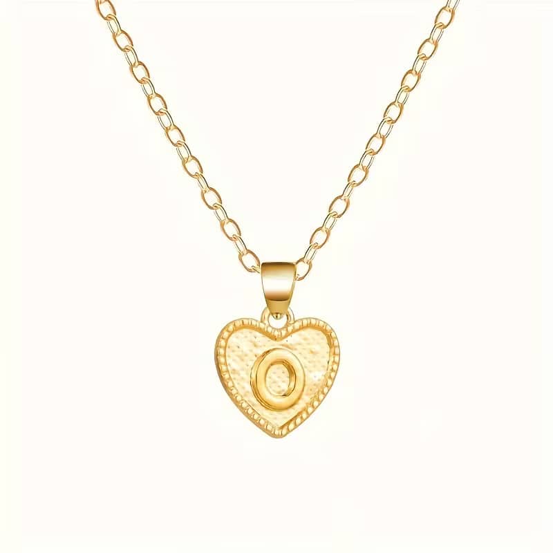 Gold Heart Initial Necklace for Women Stainless Steel Letter Pendant Necklace Personalized Alphabet Jewelry