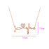 Pave CZ Heart And Heartbeat Necklace Rose Gold Yellow Gold Rhodium