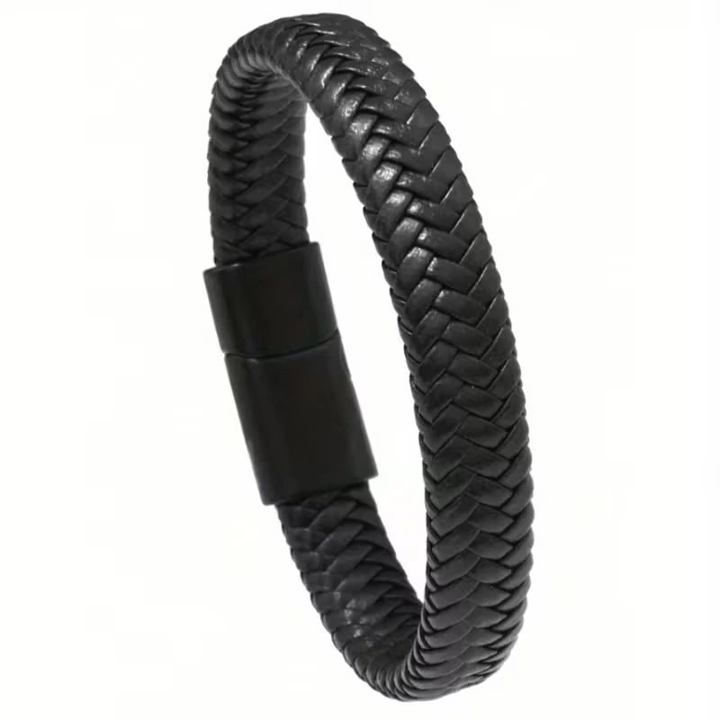 Braided Leather Bracelet with Modern Minimalist Style
