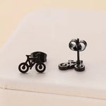 Stainless Steel Bicycle Stud Earrings Set for Women Gift