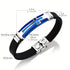 Cross Silicone Bracelet with Modern Stainless Steel Style