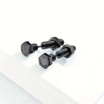 Screw Dumbbell Stud Earrings Stainless Steel Punk Jewelry