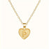 Gold Heart Initial Necklace for Women Stainless Steel Letter Pendant Necklace Personalized Alphabet Jewelry