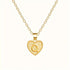 Gold Heart Initial Necklace for Women Stainless Steel Letter Pendant Necklace Personalized Alphabet Jewelry