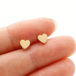 Minimalist Heart Stud Earrings – Stainless Steel Korean Style Earrings for Women, Cute Everyday Jewelry