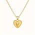 Gold Heart Initial Necklace for Women Stainless Steel Letter Pendant Necklace Personalized Alphabet Jewelry
