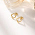 Four Leaf Clover Stud Earrings for Women Stainless Steel Flower Earrings Minimalist Lucky Jewelry Gift