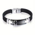 Cross Silicone Bracelet with Modern Stainless Steel Style