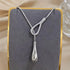 Vintage Waterdrop Y Necklace – Minimalist Snake Chain
