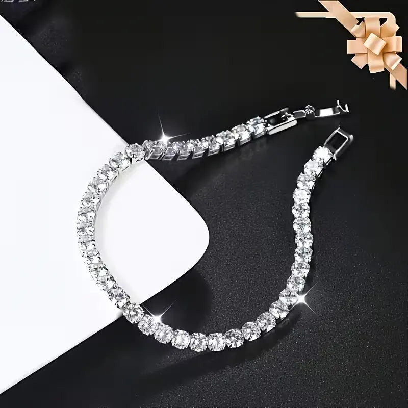 Round CZ Tennis Bracelet with Classic Luxury Sparkle