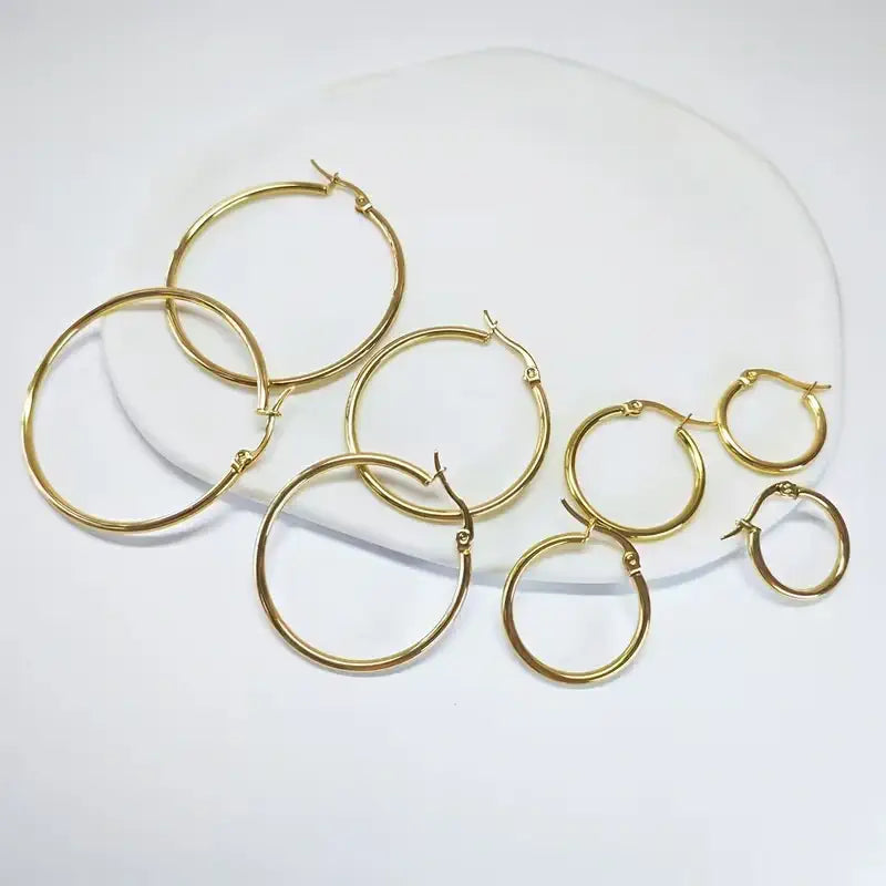 Gold Hoop Earrings for Women Hypoallergenic Round Hoop Earrings Minimalist Statement Jewelry