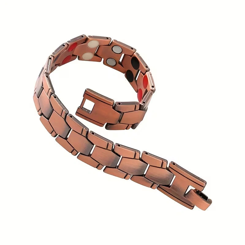 Hex Link Magnetic Bracelet with Modern Two-Tone Style
