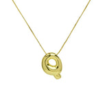 Bubble Letter Pendant Necklace in Stainless Steel – Trendy Minimalist Initial Jewelry for Everyday Style