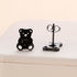 Cute Bear Heart Stud Earrings for Women 316 Stainless Steel Animal Earrings Minimalist Daily Jewelry
