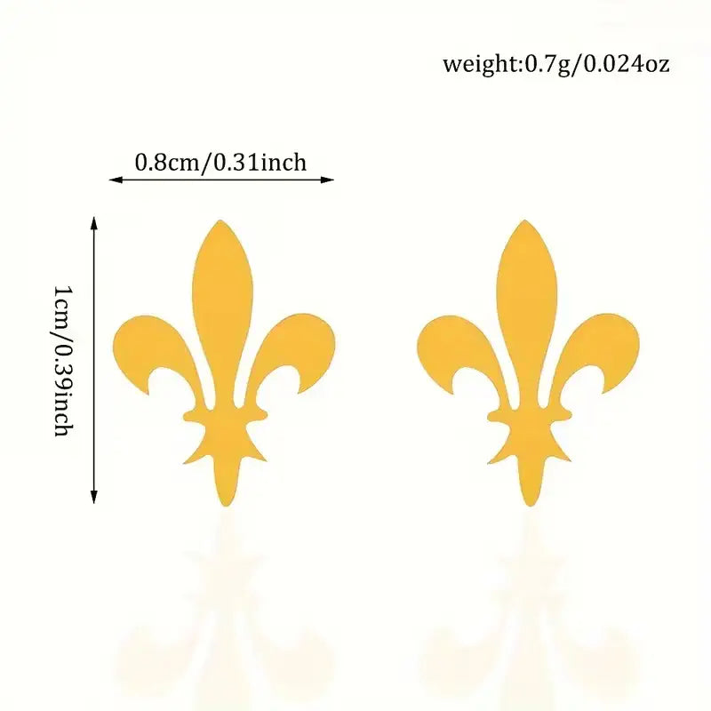 Fleur De Lis Stud Earrings – Stainless Steel Minimalist Earrings for Women, Lightweight Everyday Jewelry