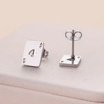 Ace of Spades Stud Earrings Stainless Steel Playing Card Earrings Hypoallergenic Jewelry for Women