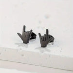 Love Hand Gesture Stud Earrings for Women Stainless Steel Minimalist Sign Language Jewelry Gift