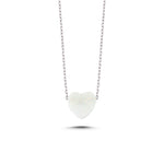 Heart Fire Opal Sterling Silver Necklace