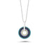 Multi Color CZ Movable Hoop Evil Eye Sterling Silver Necklace
