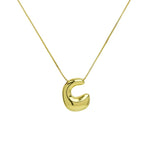 Bubble Letter Pendant Necklace in Stainless Steel – Trendy Minimalist Initial Jewelry for Everyday Style