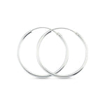 Sterling Silver Thin Hoop Earrings for Women, Sleek 1.5mm Design, Timeless Minimalist Style