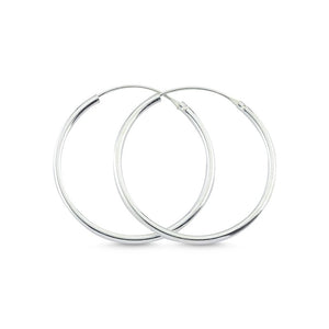 Sterling Silver Thin Hoop Earrings for Women, Sleek 1.5mm Design, Timeless Minimalist Style