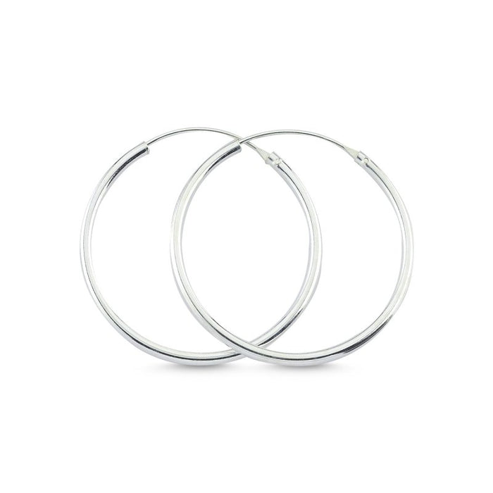Sterling Silver Thin Hoop Earrings for Women, Sleek 1.5mm Design, Timeless Minimalist Style